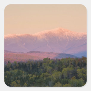 Adesivo Quadrado Crepúsculo e Monte Washington em New Hampshire
