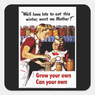 Adesivo Quadrado Cresça seus próprios, pode seus próprios