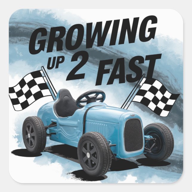 Adesivo Quadrado Crescendo 2 Festa de aniversário Rápida (Frente)