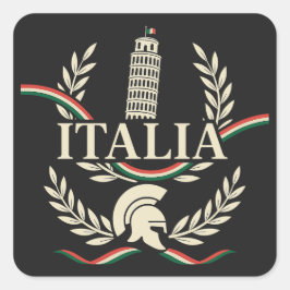 Adesivo Quadrado Crest da Herança Italiana