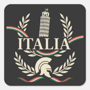 Adesivo Quadrado Crest da Herança Italiana