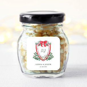 Adesivo Quadrado Crest Natal Casamento de férias