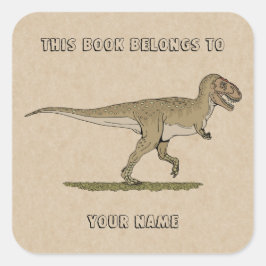 Adesivo Quadrado Cretáceo Dinossauro Tyrannosaurus rex Bookplate