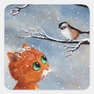 Adesivo Quadrado Criações de Stickers de Inverno