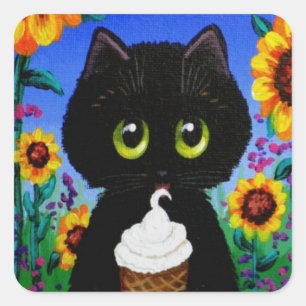 Adesivo Quadrado Criações de Stickers Pretos