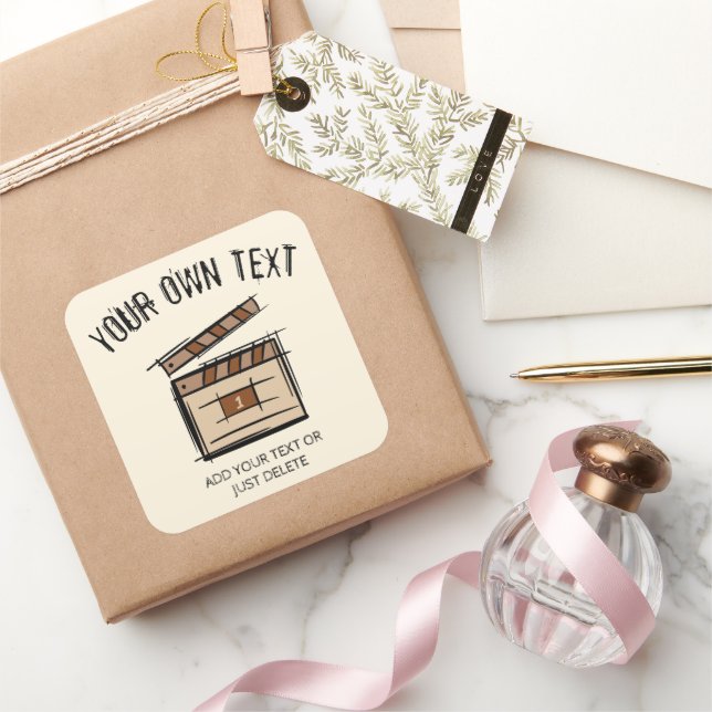 Adesivo Quadrado Criador de filmes, ator, diretor de cinema, ideia  (Presentear)