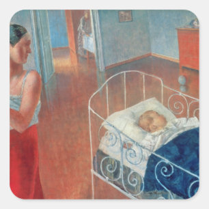 Adesivo Quadrado Criança de sono, 1924