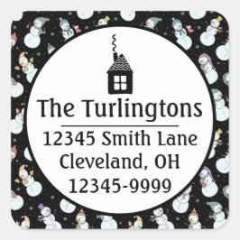 Adesivo Quadrado Crianças, bonitinho de Natal, bonitão de chapéu