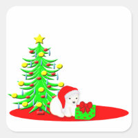 Crianças de Natal Urso Polar Bebê em Santa Chapéu