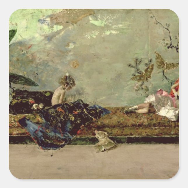 Adesivo Quadrado Crianças do Pintor no Salão Japonês (Frente)