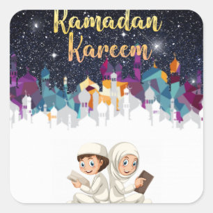 Adesivo Quadrado Crianças do Ramadã