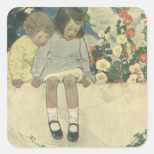 Adesivo Quadrado Crianças do vintage, parede Jessie Willcox Smith