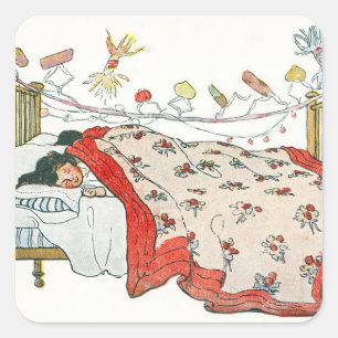 Adesivo Quadrado Crianças foram aninhadas todas as nádegas em suas 