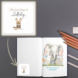 Adesivo Quadrado Crianças Lendo Livros Tema Animal