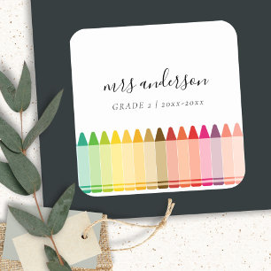 Adesivo Quadrado Crianças Modernas Professoras Coloridas Colores do