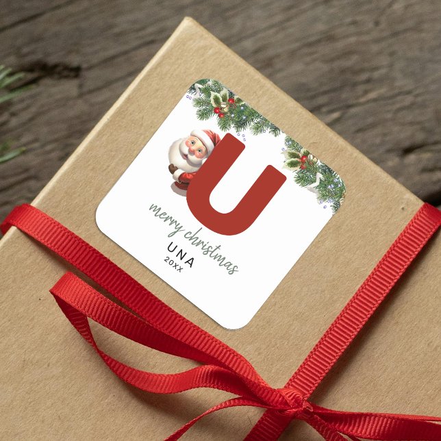 Adesivo Quadrado Crianças Monograma Natal (Criador carregado)