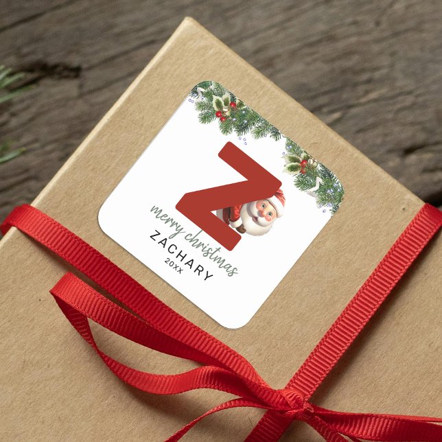 Adesivo Quadrado Crianças Monograma Natal (Criador carregado)