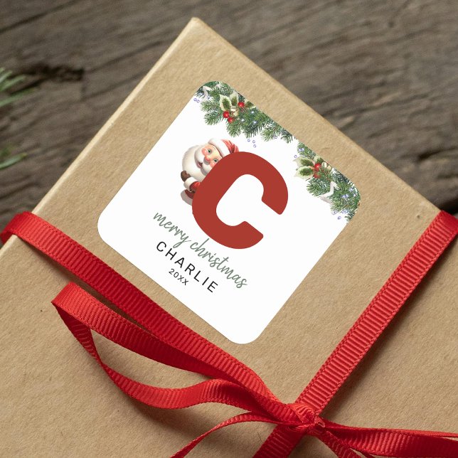 Adesivo Quadrado Crianças Monograma Natal (Criador carregado)