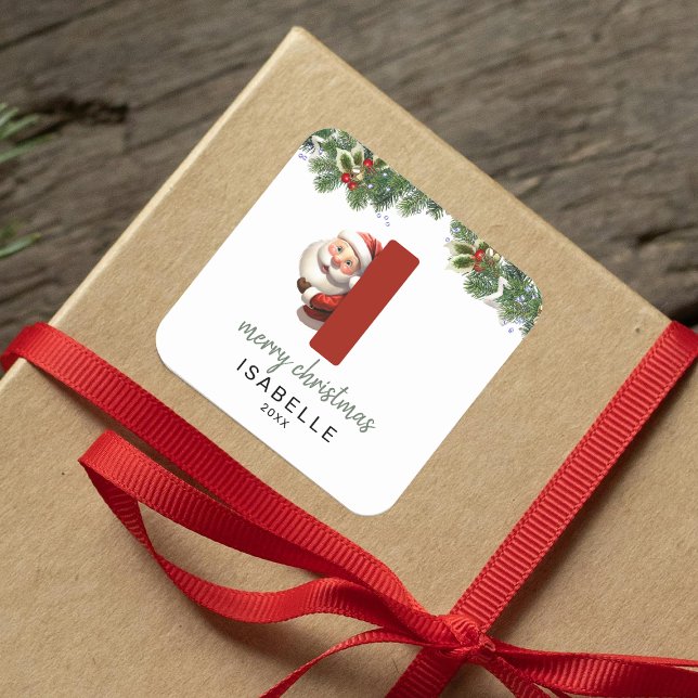 Adesivo Quadrado Crianças Monograma Natal (Criador carregado)