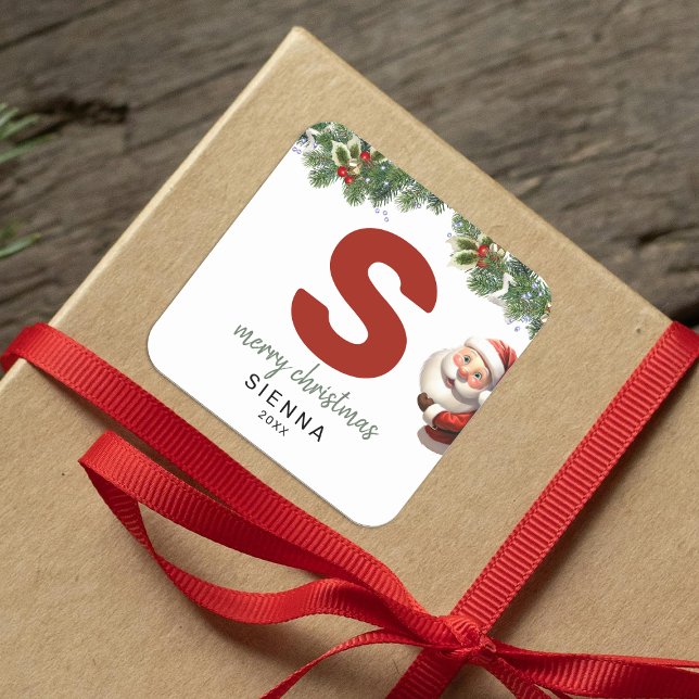 Adesivo Quadrado Crianças Monograma Natal (Criador carregado)