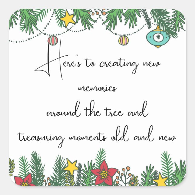 Adesivo Quadrado Criando memórias ao redor da árvore (Frente)