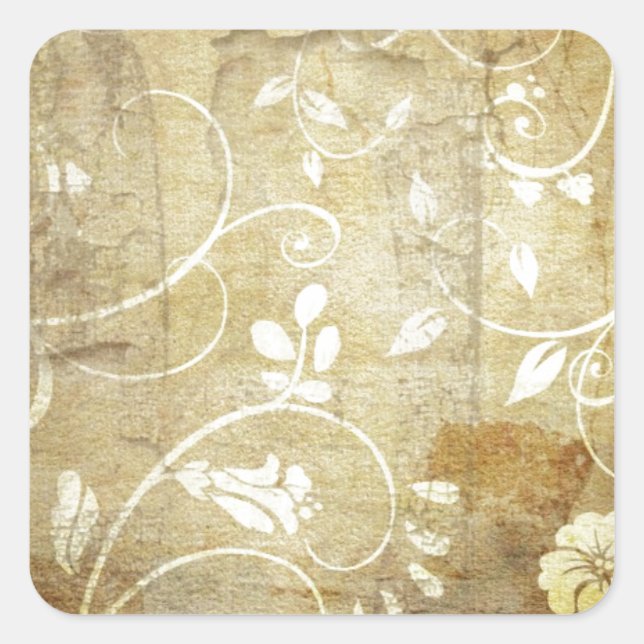 Adesivo Quadrado Criar presentes personalizados modelo de flor de p (Frente)