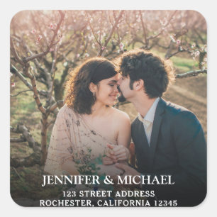 Adesivo Quadrado Criar seus próprios selos pessoais do casamento d