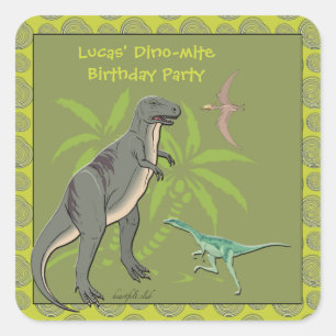 Adesivo Quadrado Criaturas pré-históricas Palitos de dinossauro