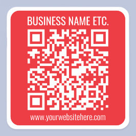 Adesivo Quadrado Crie instantaneamente seu próprio código QR | Verm