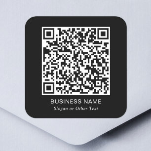 Adesivo Quadrado Crie o Código QR do Seu Site Promocional Preto