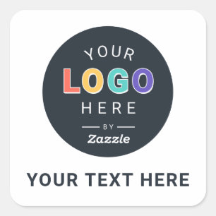 Adesivo Quadrado Crie o Design do Logotipo da Sua Empresa