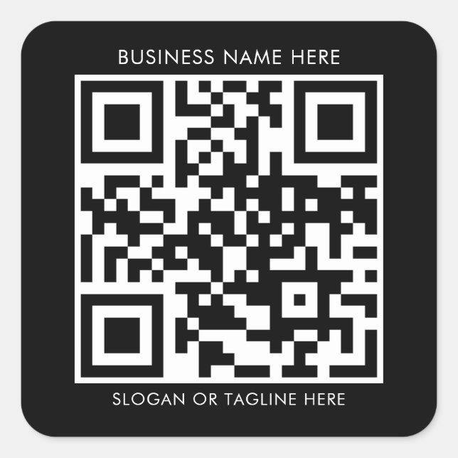 Adesivo Quadrado Crie seu código QR personalizado com o nome comerc (Frente)