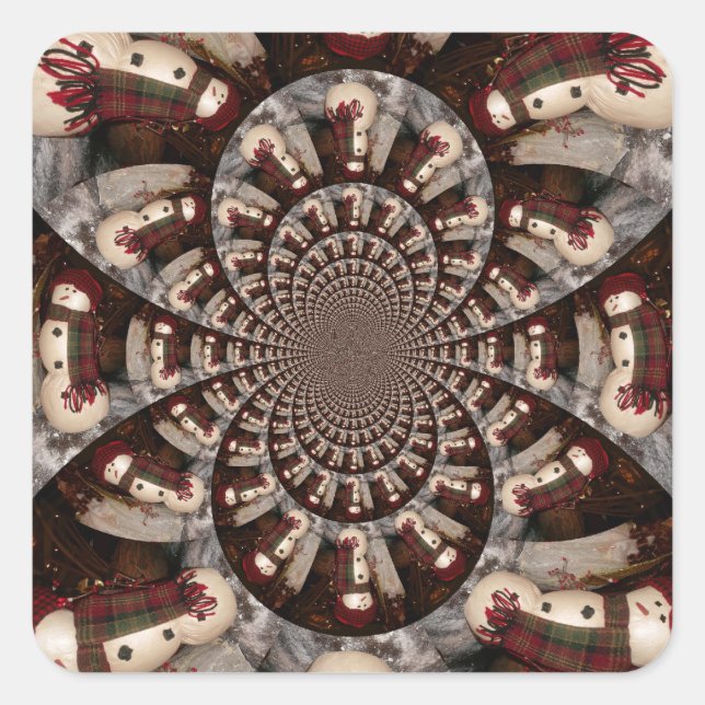 Adesivo Quadrado Crie seu lindo bonitinho de neve (Frente)