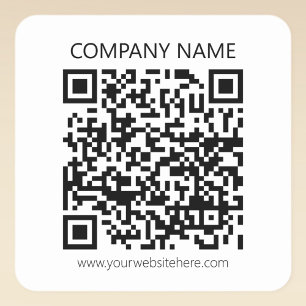 Adesivo Quadrado Crie seu próprio código QR   Preto e Branco