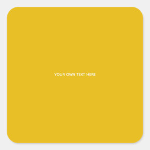 Adesivo Quadrado Crie Seu Próprio Design Amarelo Personalizado