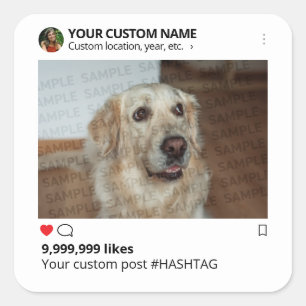 Adesivo Quadrado Crie seu próprio DIY viral engraçado para as redes