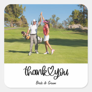 Adesivo Quadrado Crie seu próprio Obrigado Casamento