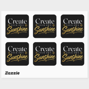 Adesivo Quadrado Crie Sua Própria Folha Gráfica Sunshine Chic