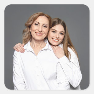 Adesivo Quadrado Crie Sua Própria Foto Personalizada Mamãe e Eu