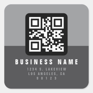 Adesivo Quadrado Crie um Código QR Escaneável Endereço de Devoluç