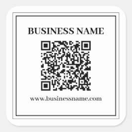 Adesivo Quadrado Crie um código QR escaneável | Preto & Branco