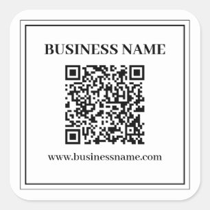 Adesivo Quadrado Crie um código QR escaneável Preto & Branco