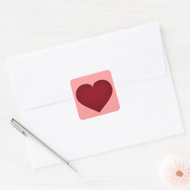 Adesivo Quadrado Crimson Heart (Envelope)