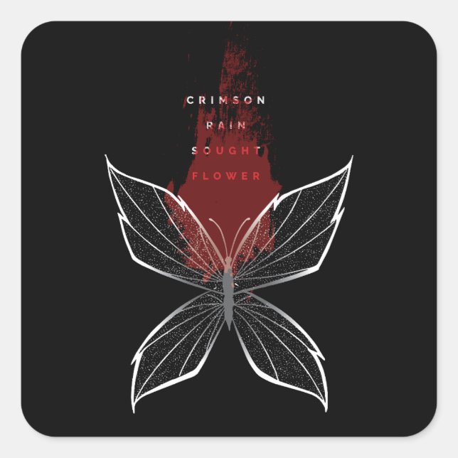 Adesivo Quadrado Crimson Rain Sight Flower (eng) (Frente)