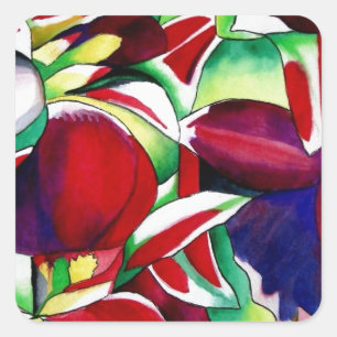 Adesivo Quadrado Crimson tropical Singapura Orquídeas