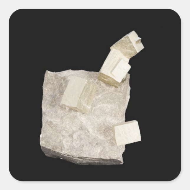 Adesivo Quadrado Cristais Pyrite em Shale (Frente)