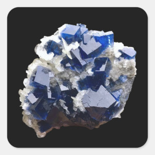 Adesivo Quadrado Cristal Profundo de Fluorita Lasca de Calcita Arte
