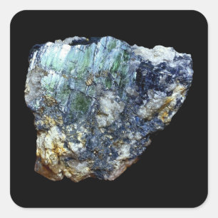Adesivo Quadrado Cristal Verde de Vivianita Mineral Gema Natureza A