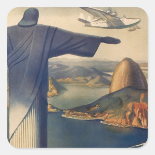 Adesivo Quadrado Cristo a estátua do redentor, Rio de Janeiro,