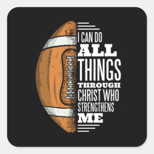 Adesivo Quadrado Cristo de futebol Faith Jesus